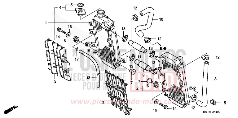 KUEHLER von CRF150R "Big Wheels" EXTREME RED (R292) von 2007